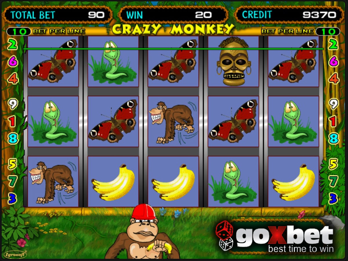 Игровой автомат Crazy Monkey от Igrosoft в казино Goxbet