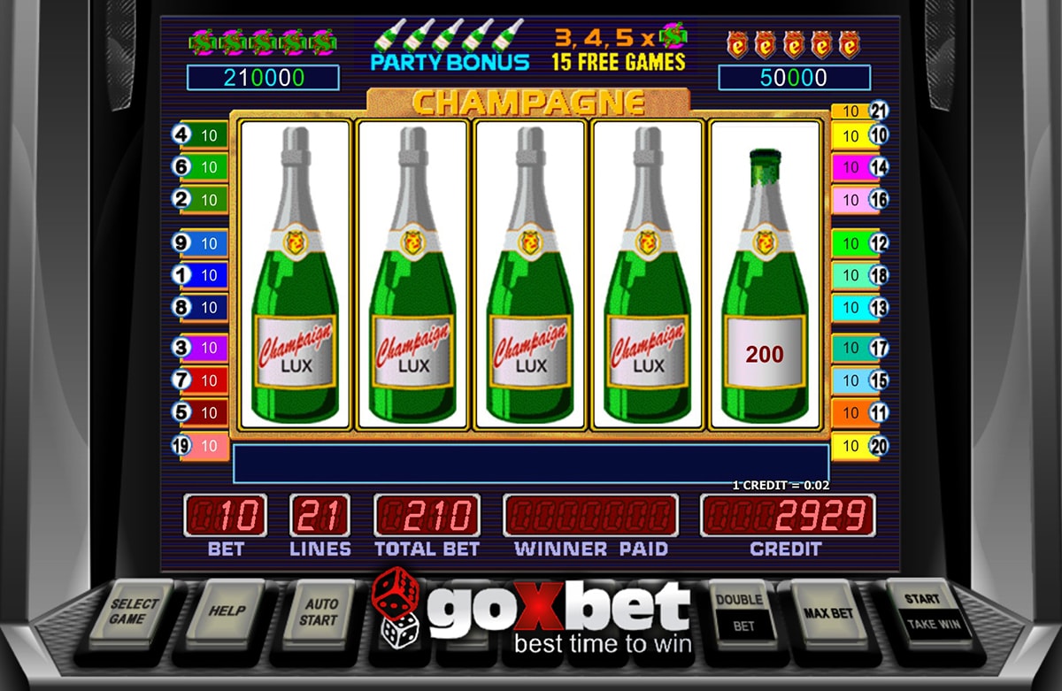 Бонус игра игрового автомата Бутылки Шампанское (Mega Jack).