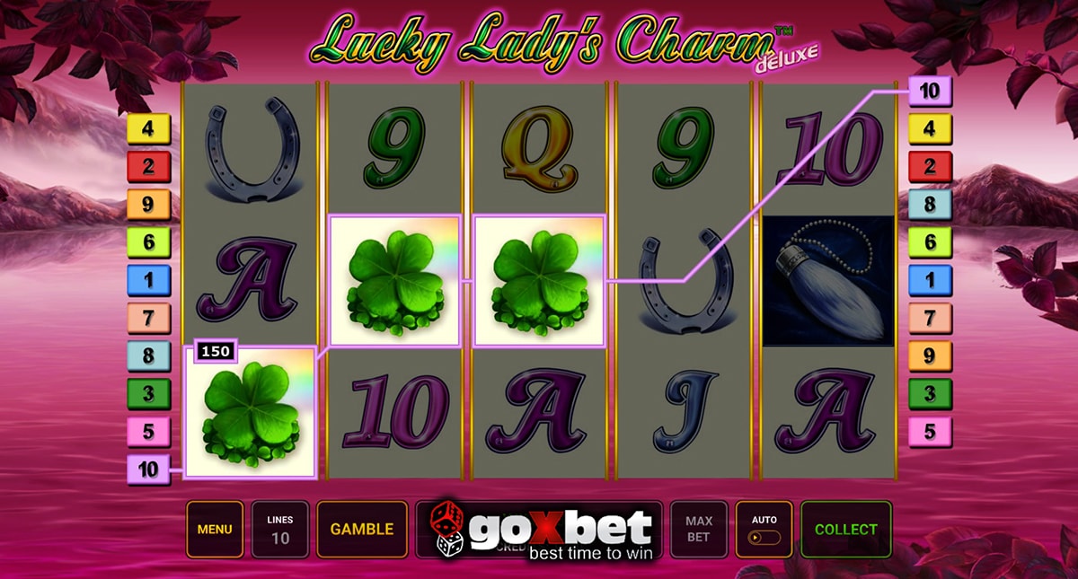 Lucky Lady's Charm slot machine from Novomatic provider at Goxbet casino website