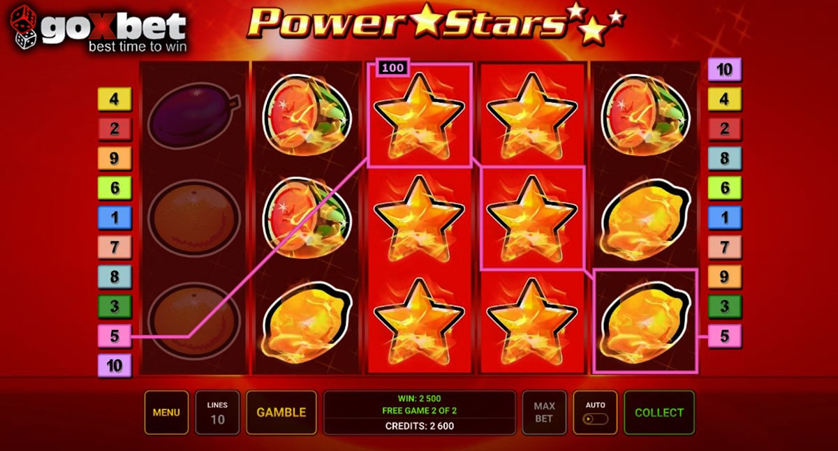 Игровой автомат Power Stars (Мощные Звезды) от Novomatic Greentube в онлайн казино Goxbet.