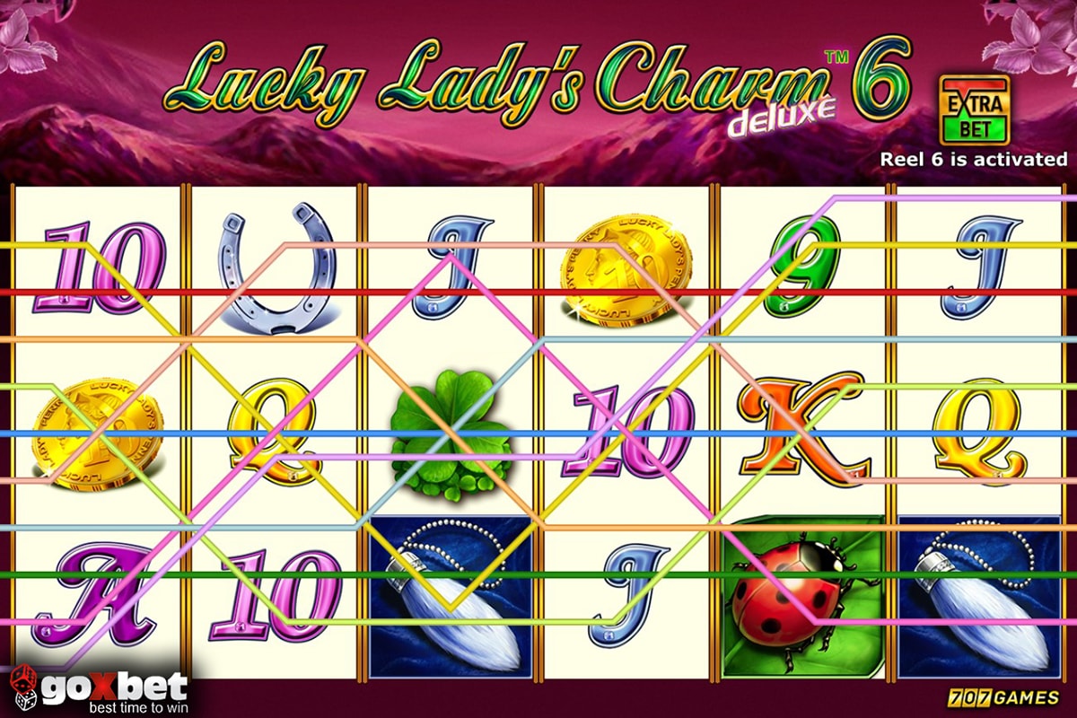 Lucky Ladys Charm Deluxe 6 prize lines.