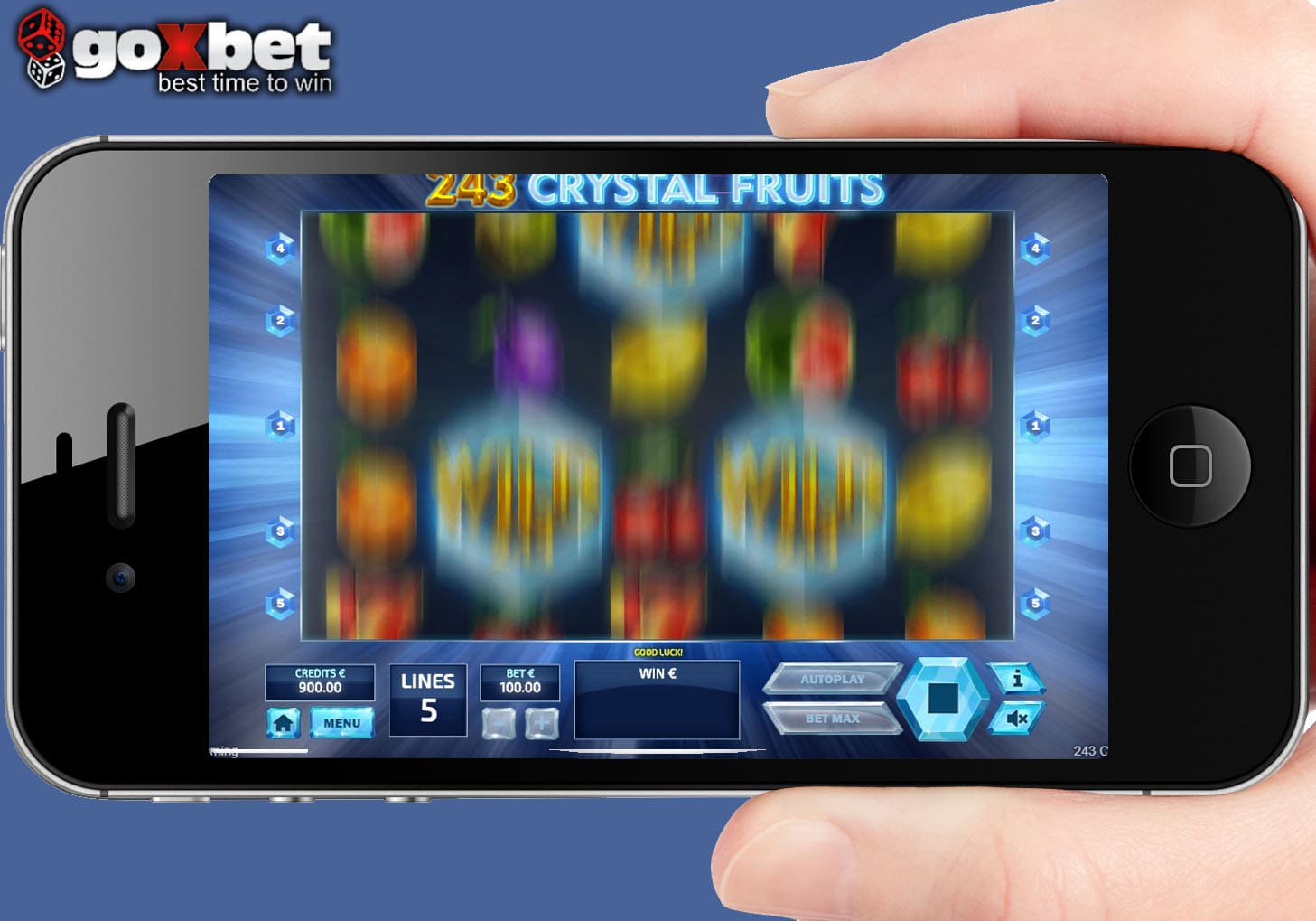 Гра в ігровий автомат 243 Кристал Фрутс на гроші з телефону або ПК.
